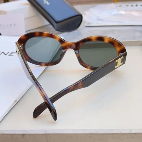 Celine Brown Tortoise Shell Sunglasses - Picture 3 of 9